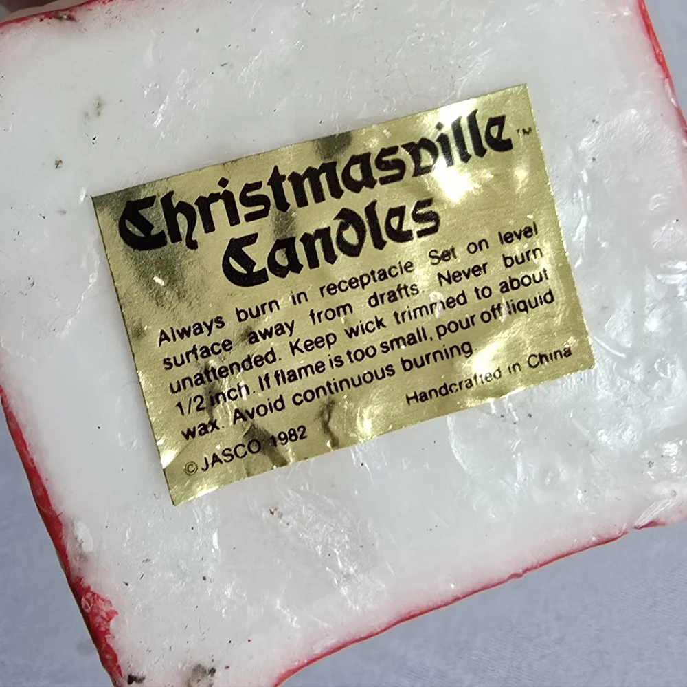 Vintage LOT XMAS Candles 1 Christmasville Schoolhouse,  3 Santas, 1 Avon Kitty